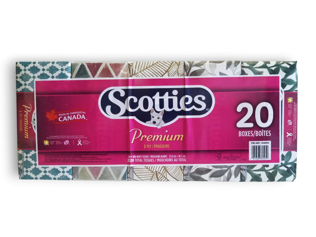 Scotties Facial Tissue, 2-ply, 126 sheets per box - 20 Pack