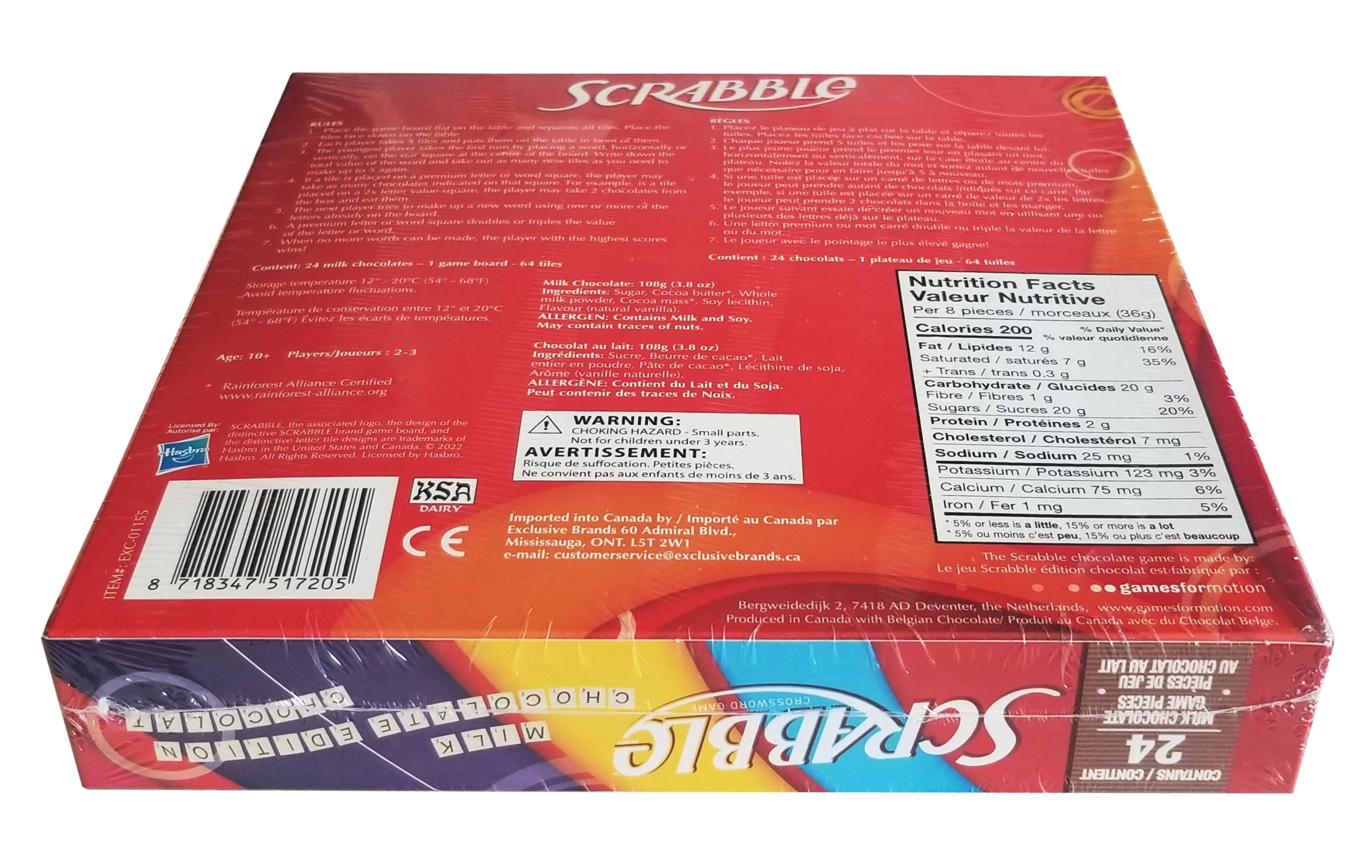 Scrabble Game with Milk Chocolate Game Cards, 108g/3.8 oz. Box {Imported from Canada}