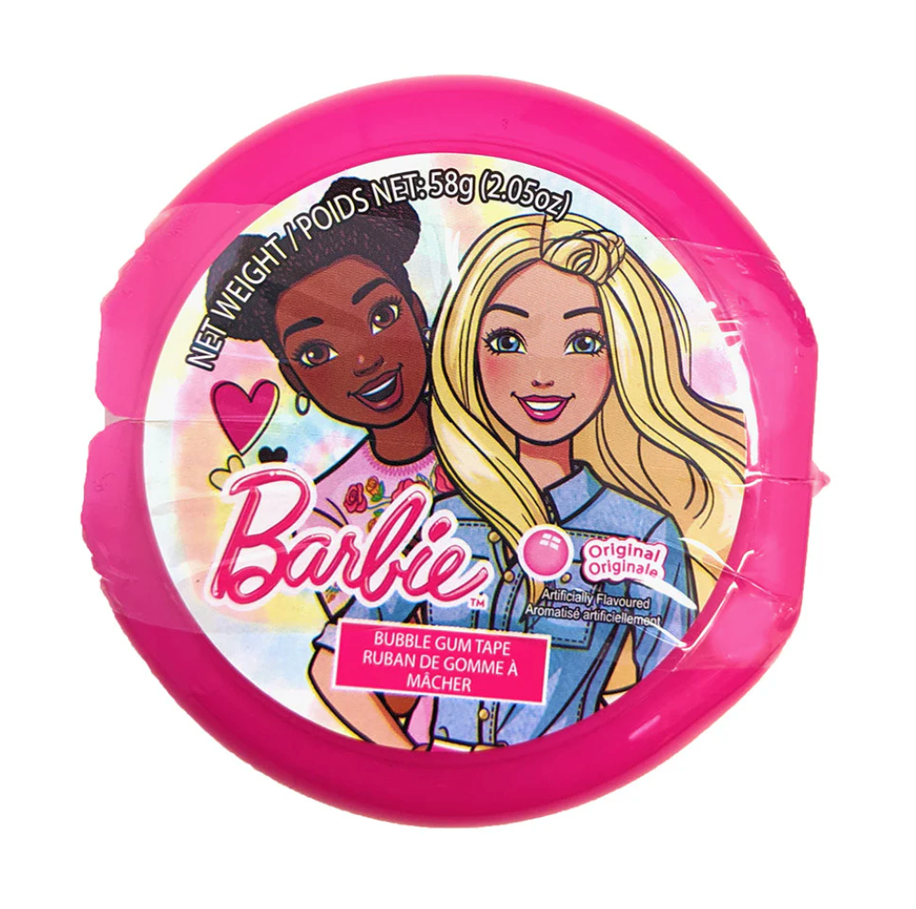 Barbie Bubble Gum Tape, front of individual tape dispenser