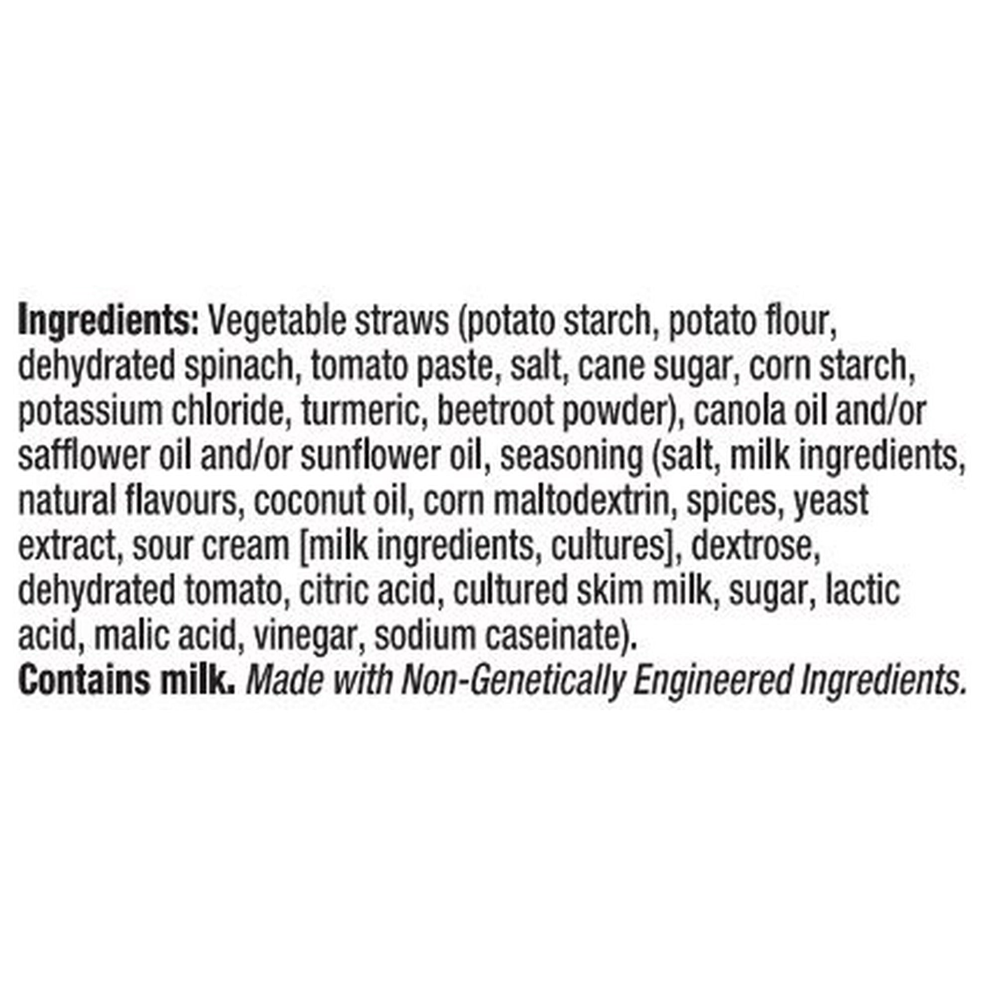 Sensible Portions Veggie Straws, Zesty Ranch, 120g/4.2 oz., Bag Ingredients