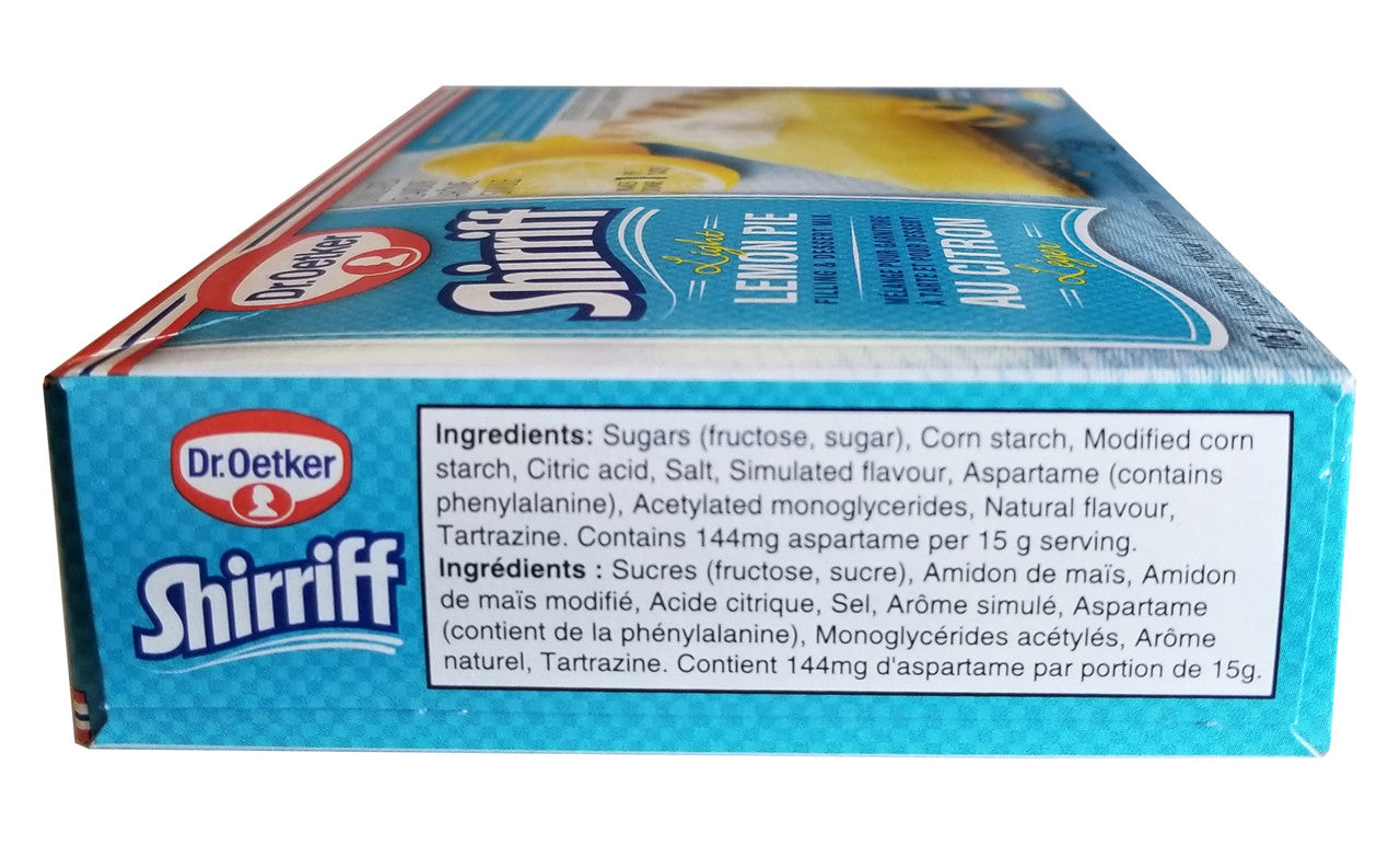 Dr. Oetker Shirriff Light Lemon Pie Filling & Dessert Mix, 106g/3.7 Box {Imported from Canada}