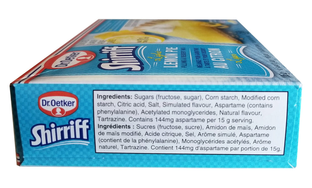 Dr. Oetker Shirriff Light Lemon Pie Filling & Dessert Mix, 106g/3.7 Box {Imported from Canada}