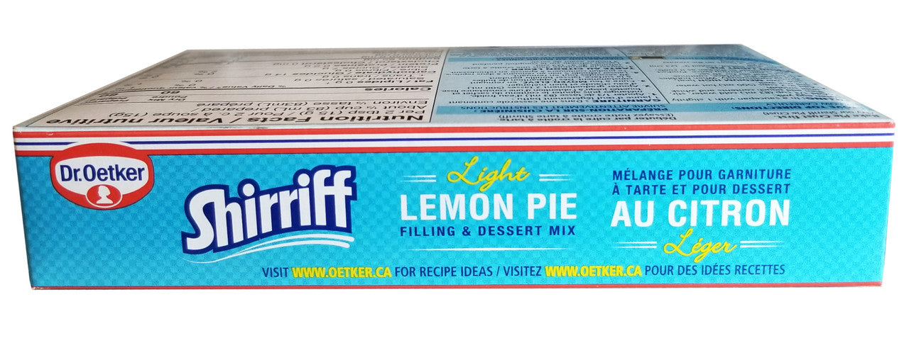 Dr. Oetker Shirriff Light Lemon Pie Filling & Dessert Mix, 106g/3.7 Box {Imported from Canada}