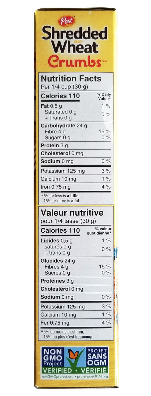 Post Shredded Wheat Crumbs, 354g/12.4 oz. Box{Imported from Canada}