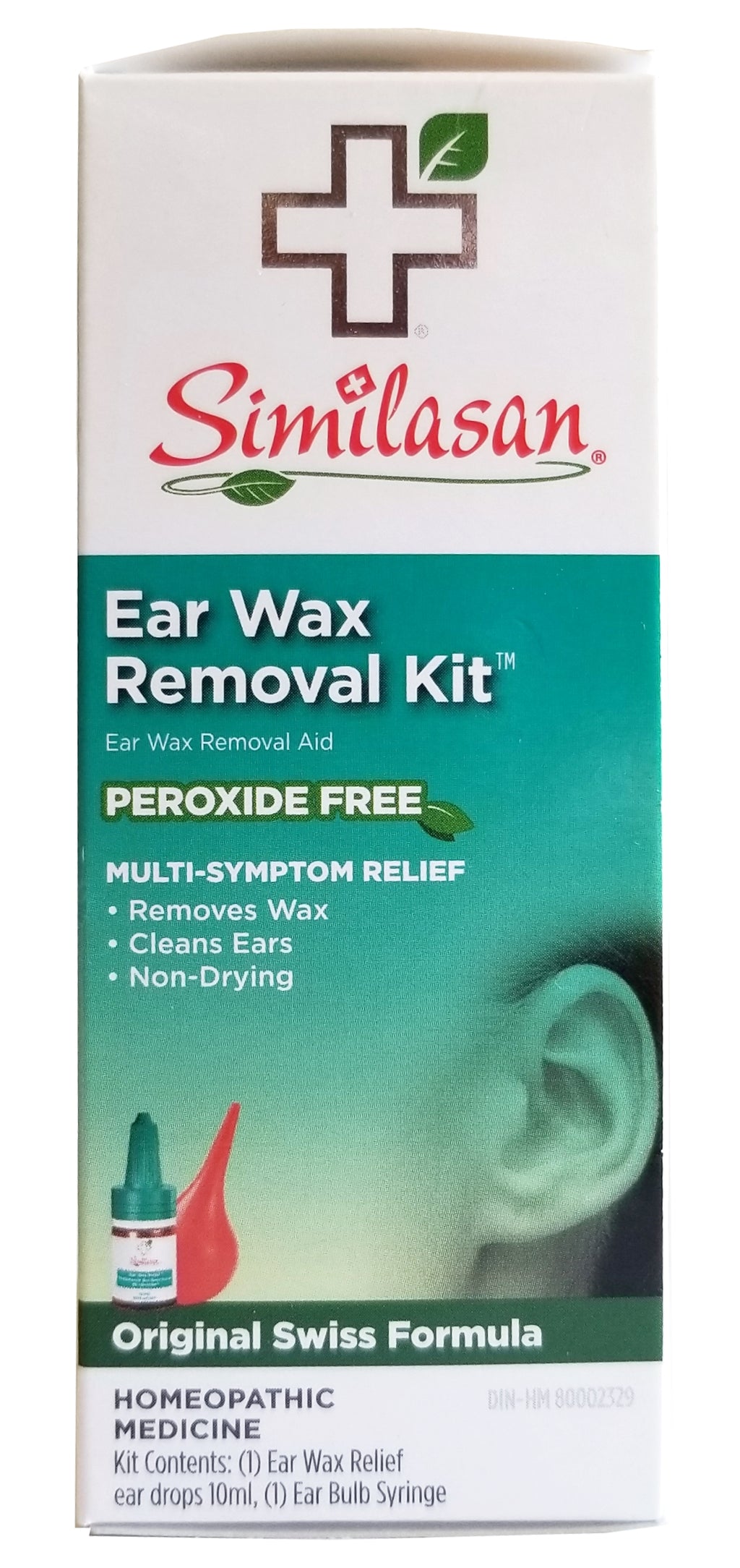 Similasan Ear Wax Removal Kit, Peroxide Free, 10ml Ear Drops & Bulb Syringe {Imported from Canada}