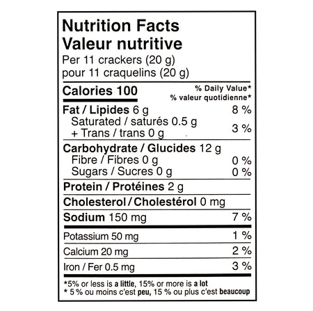 Simple Mills Almond Flour Crackers Fine Ground Sea Salt 482 g – nutrition facts panel