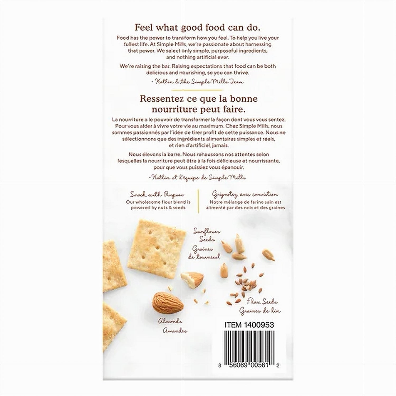 Simple Mills Almond Flour Crackers Fine Ground Sea Salt 482 g – side of package
