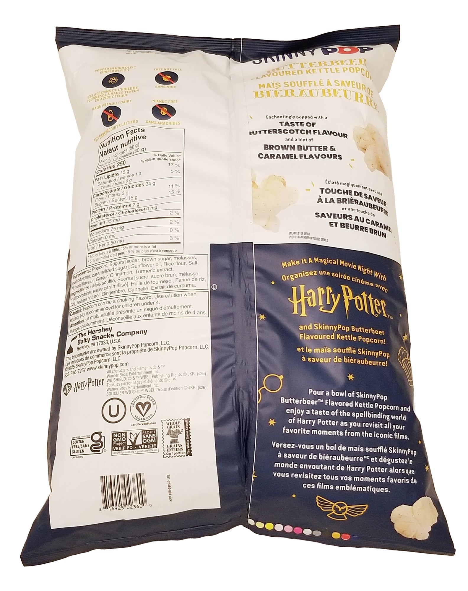 Skinny Pop Harry Potter Butterbeer Popcorn 481g - Bottom
