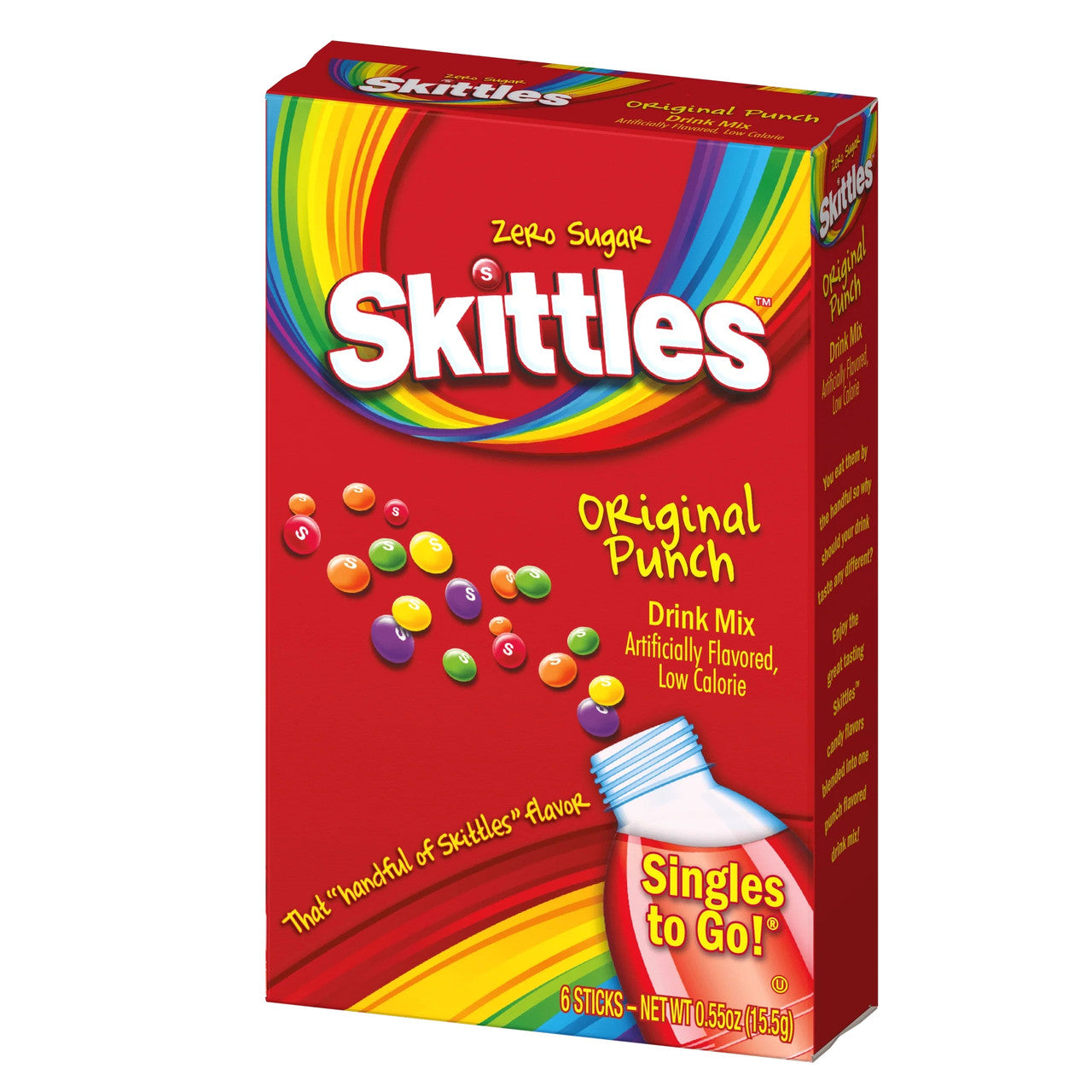 Skittles Zero Sugar Original Punch Flavored Drink Mix, 6 packets, 15.5g/0.55 oz. Box {Imported from Canada}