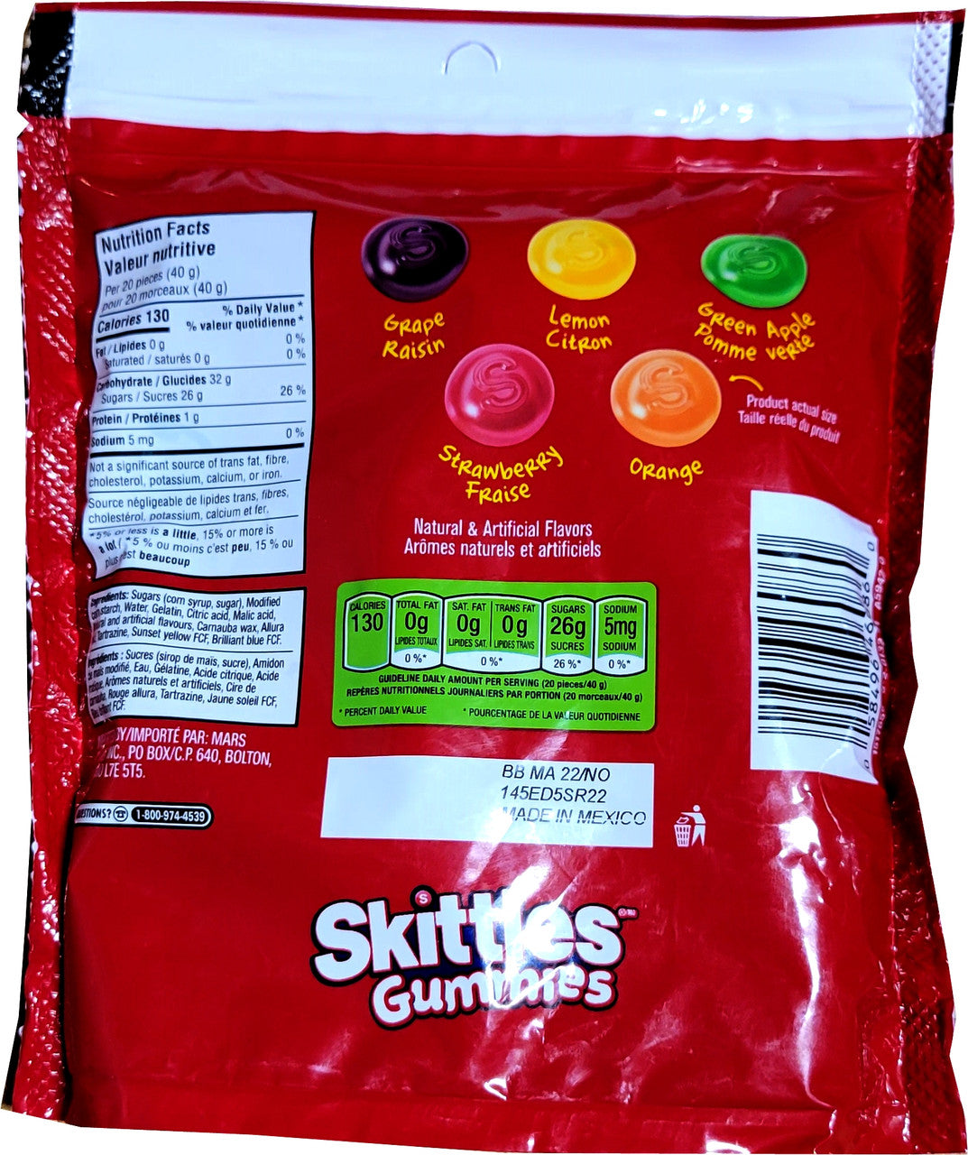 Skittles Gummies Original, 280g/9.8oz {Imported from Canada}