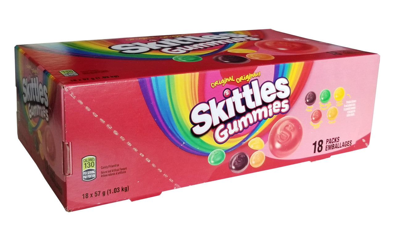 Skittles Gummies Original, 57g/2 oz., 18pk {Imported from Canada} Caffeine Cams Coffee & Candy