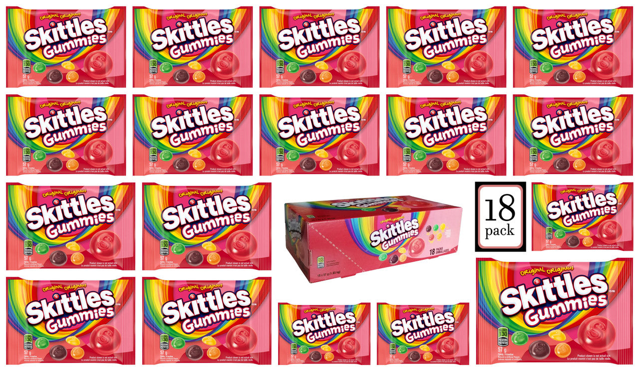 Skittles Gummies Original, 57g/2 oz., 18pk  {Imported from Canada}