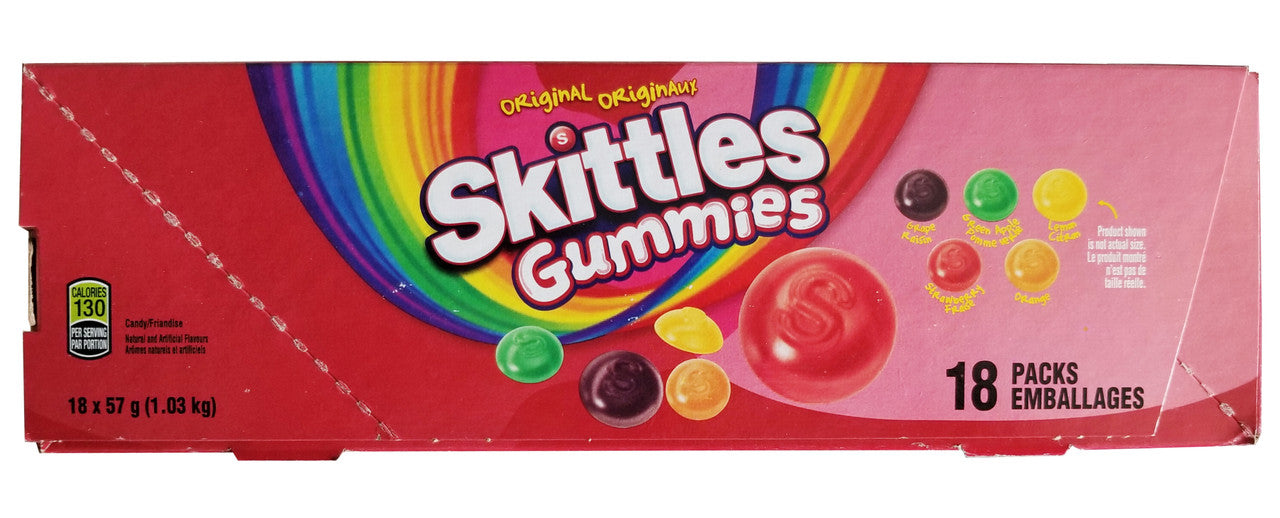 Skittles Gummies Original, 57g/2 oz., 18pk  {Imported from Canada}