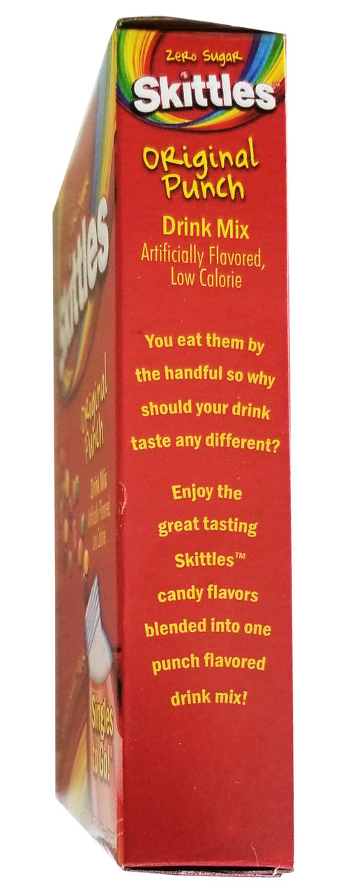 Skittles Zero Sugar Original Punch Flavored Drink Mix, 6 packets, 15.5g/0.55 oz. Box {Imported from Canada}