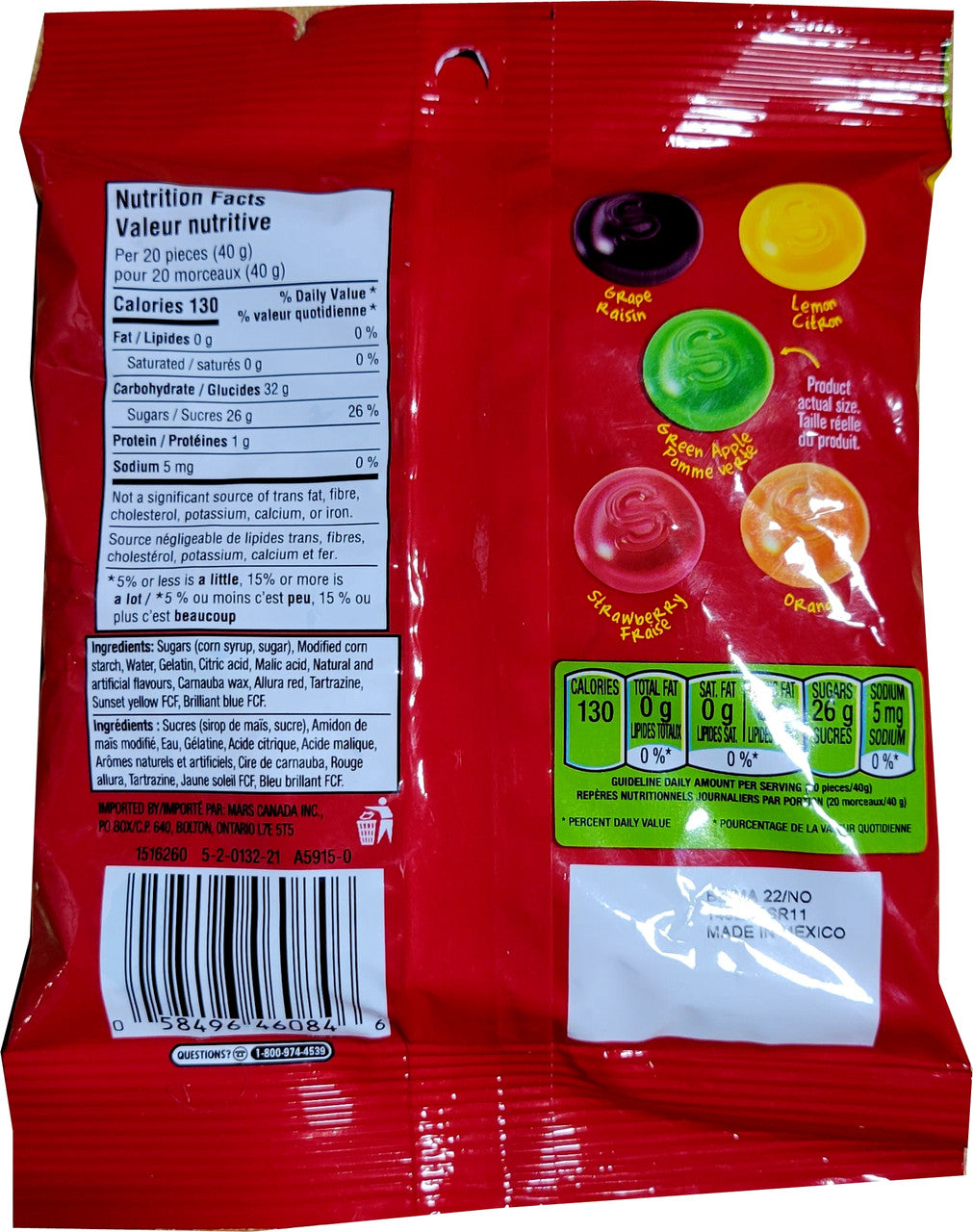 Skittles Gummies Original, 164g/5.7oz {Imported from Canada}