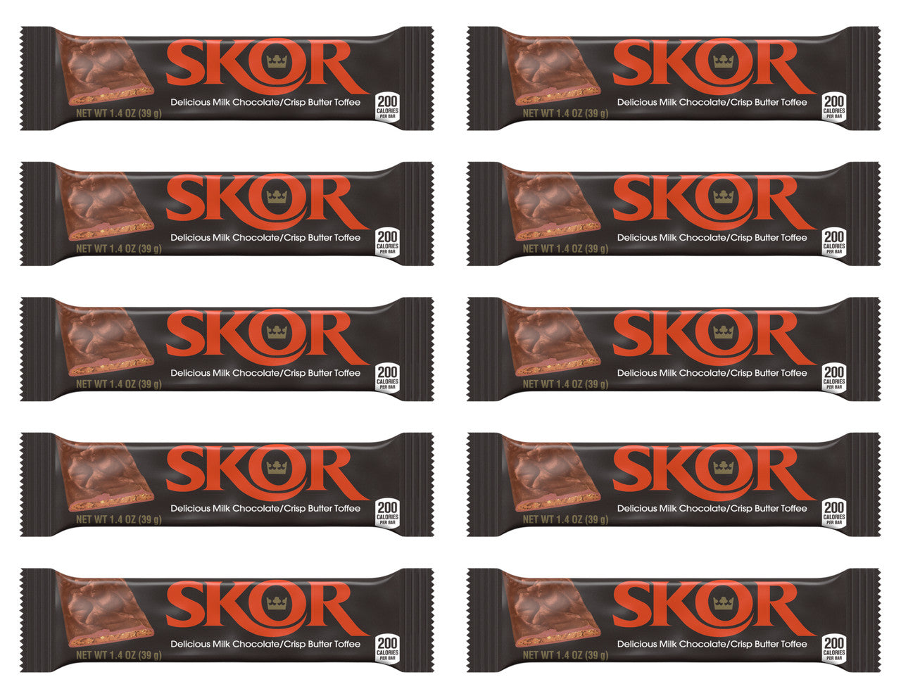 SKOR Hershey Butter Toffee Bars 10pk/ 39g, {Imported from Canada}