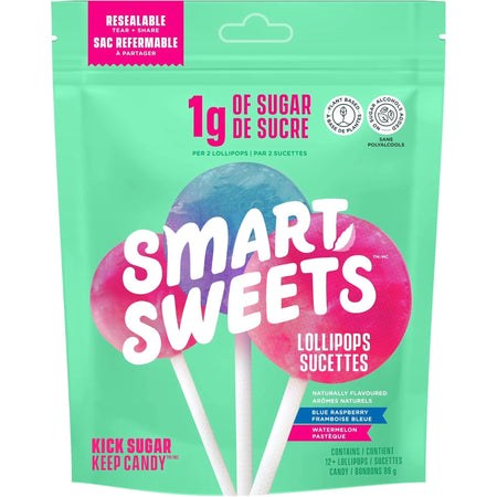 SmartSweets Lollipops Blue Raspberry Watermelon 86g (3 oz)