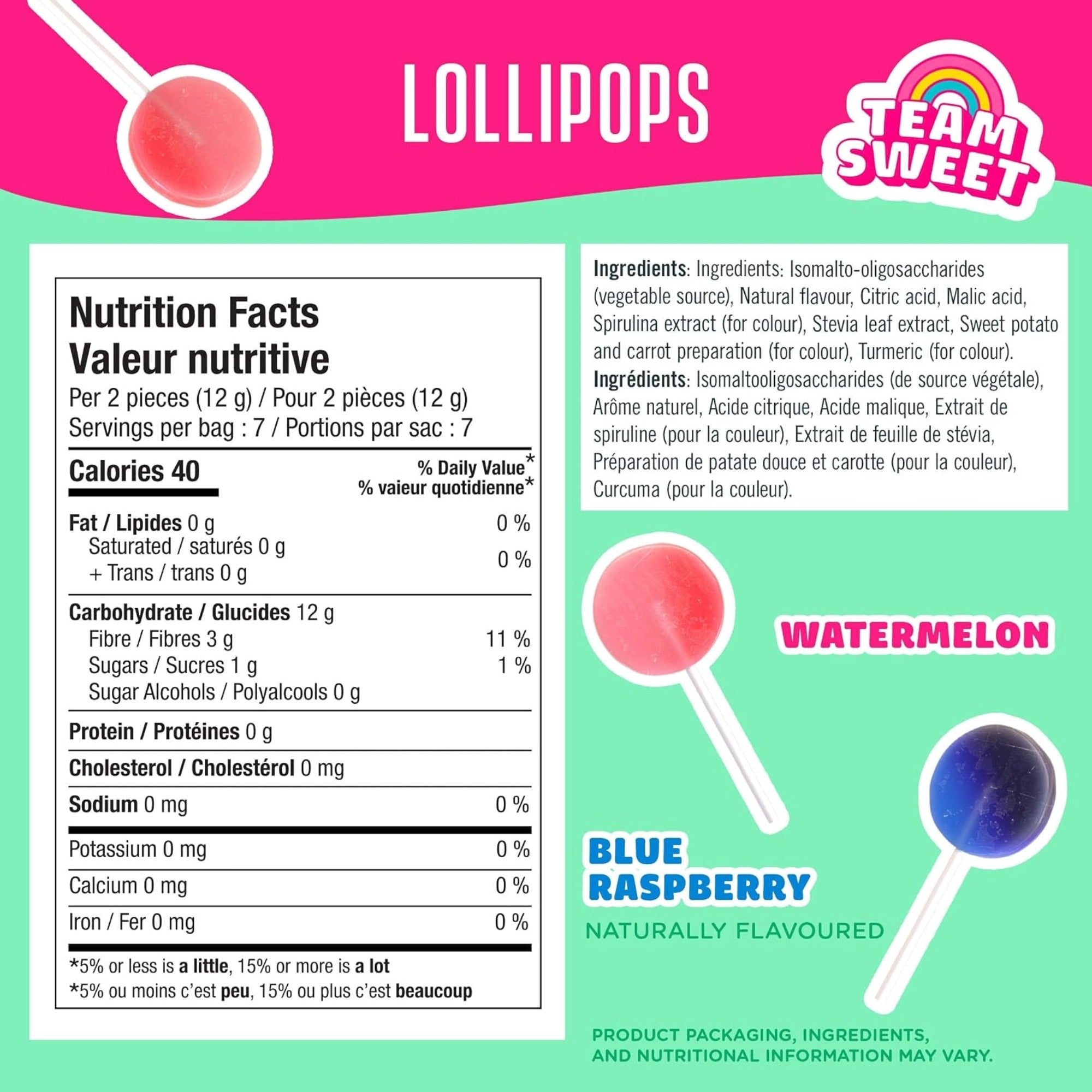 SmartSweets Lollipops Blue Raspberry Watermelon 86g (3 oz)