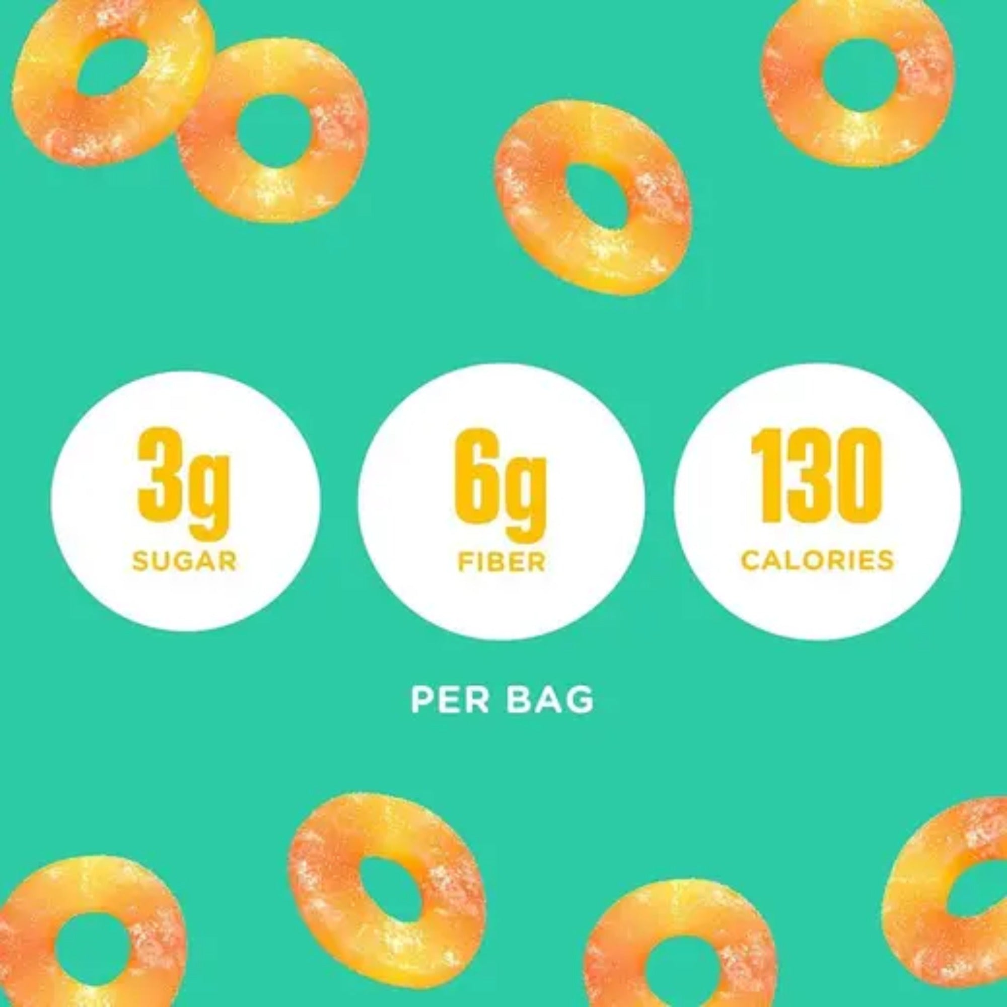 SmartSweets Gummy Peach Rings Low Sugar 150g (5.3 oz)