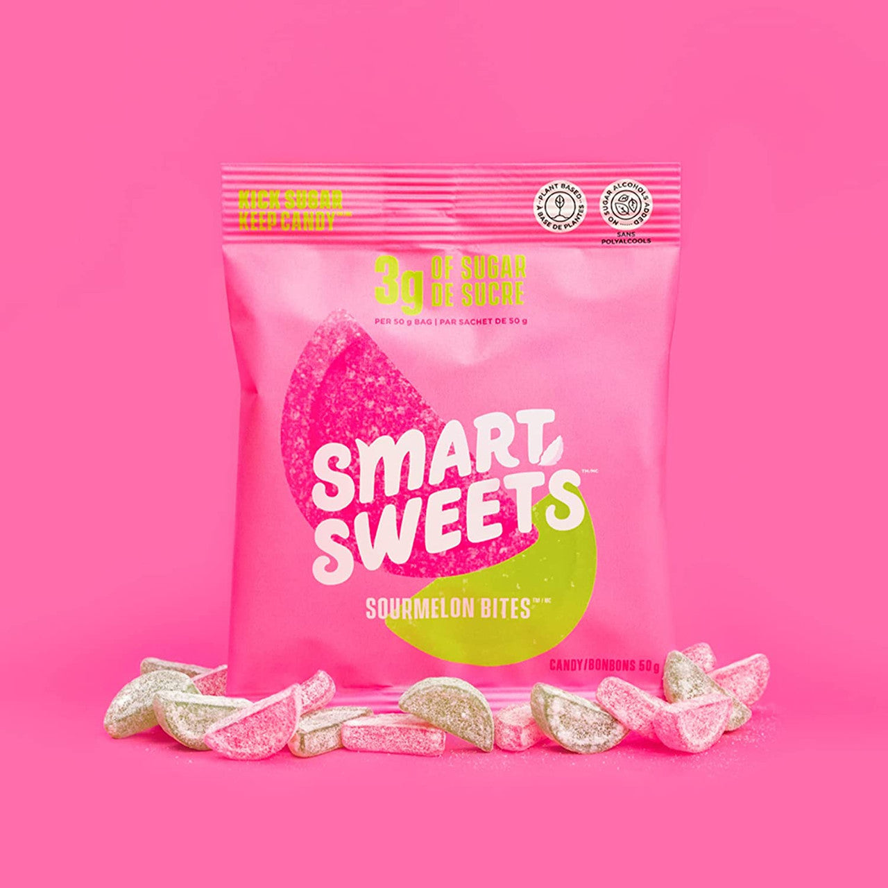 Smart Sweets Gummy Sourmelon Bites, 50g/1.75 oz. Bag Benefits Front