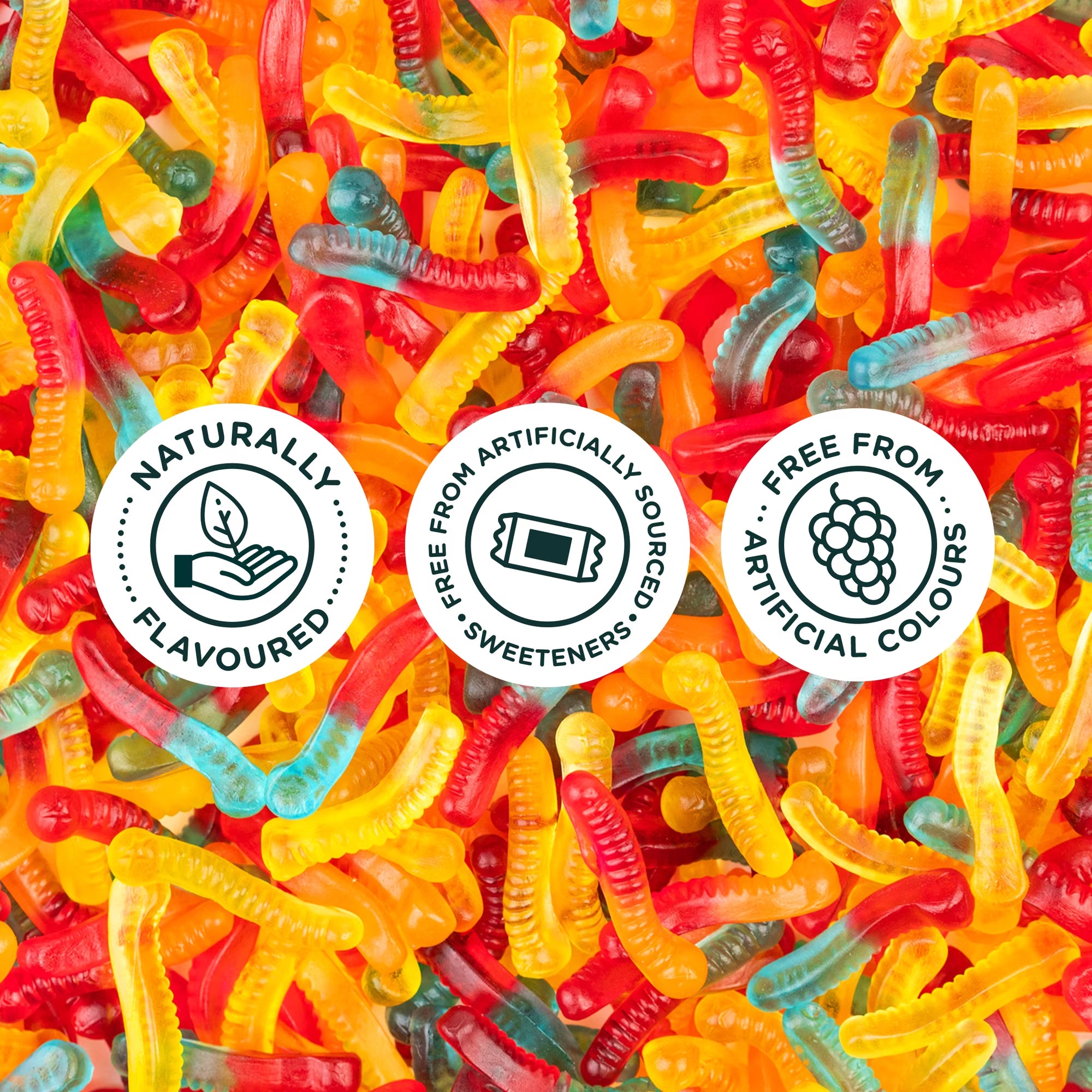 SmartSweets Gummy Worms Fruity Low Sugar 150g (5.3 oz)