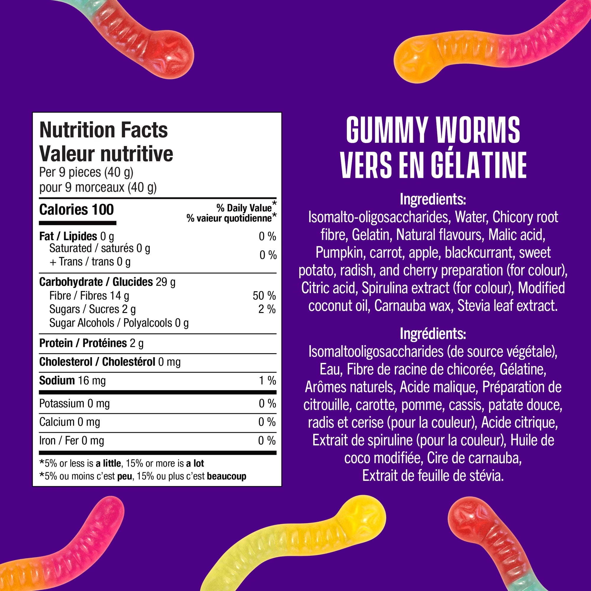 SmartSweets Gummy Worms Fruity Low Sugar 150g (5.3 oz)