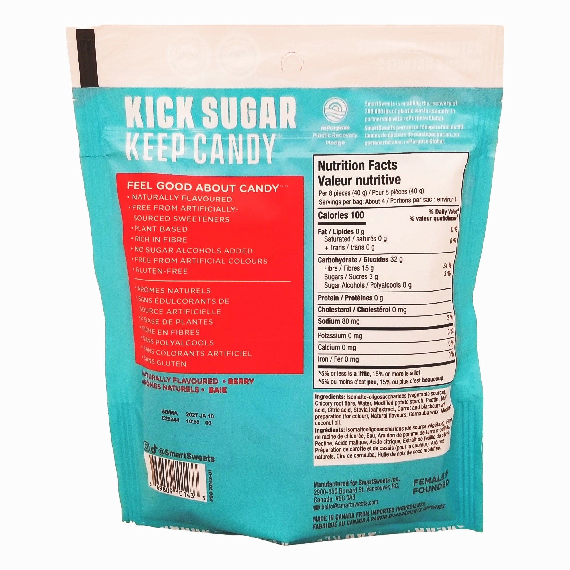 SmartSweets Gummy Sweet Fish Berry 150g (5.3 oz)