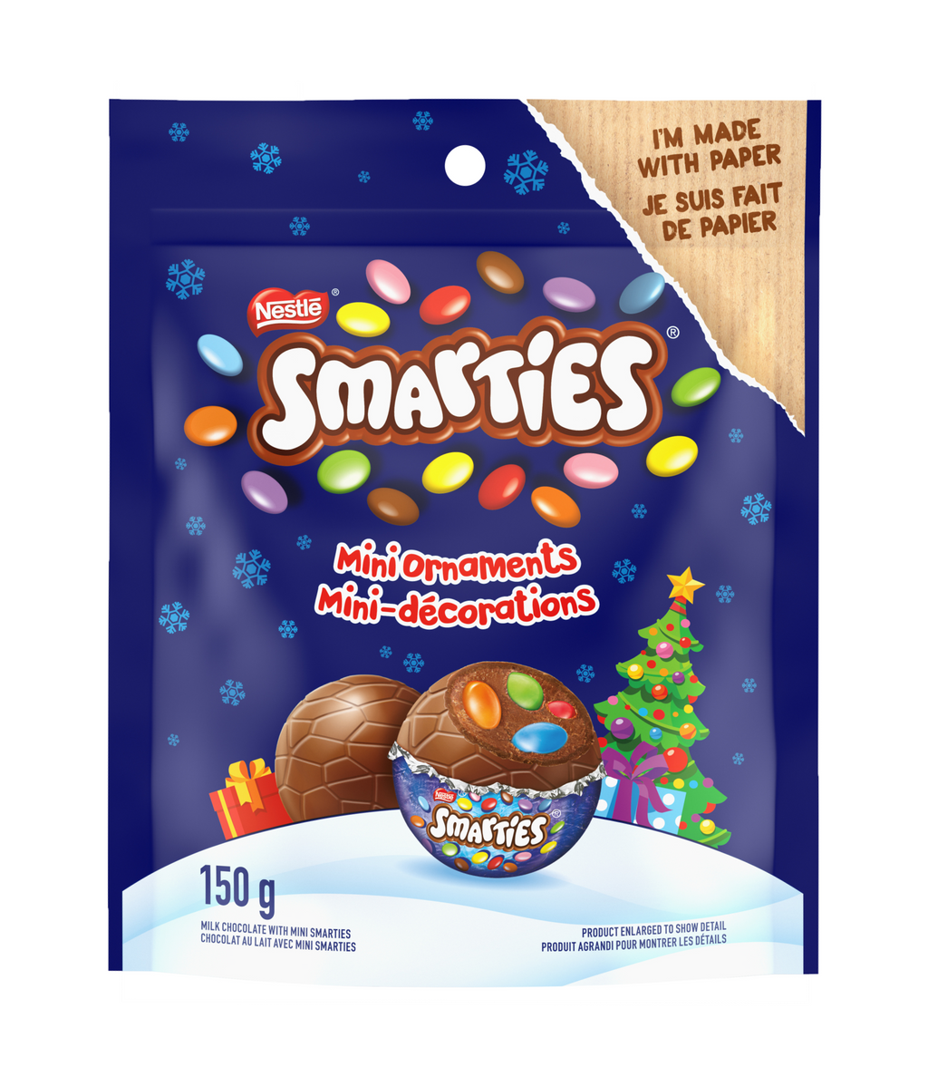 Nestle Smarties Mini Ornaments Chocolate, 150g/5.25 oz. Pouch {Imported from Canada}