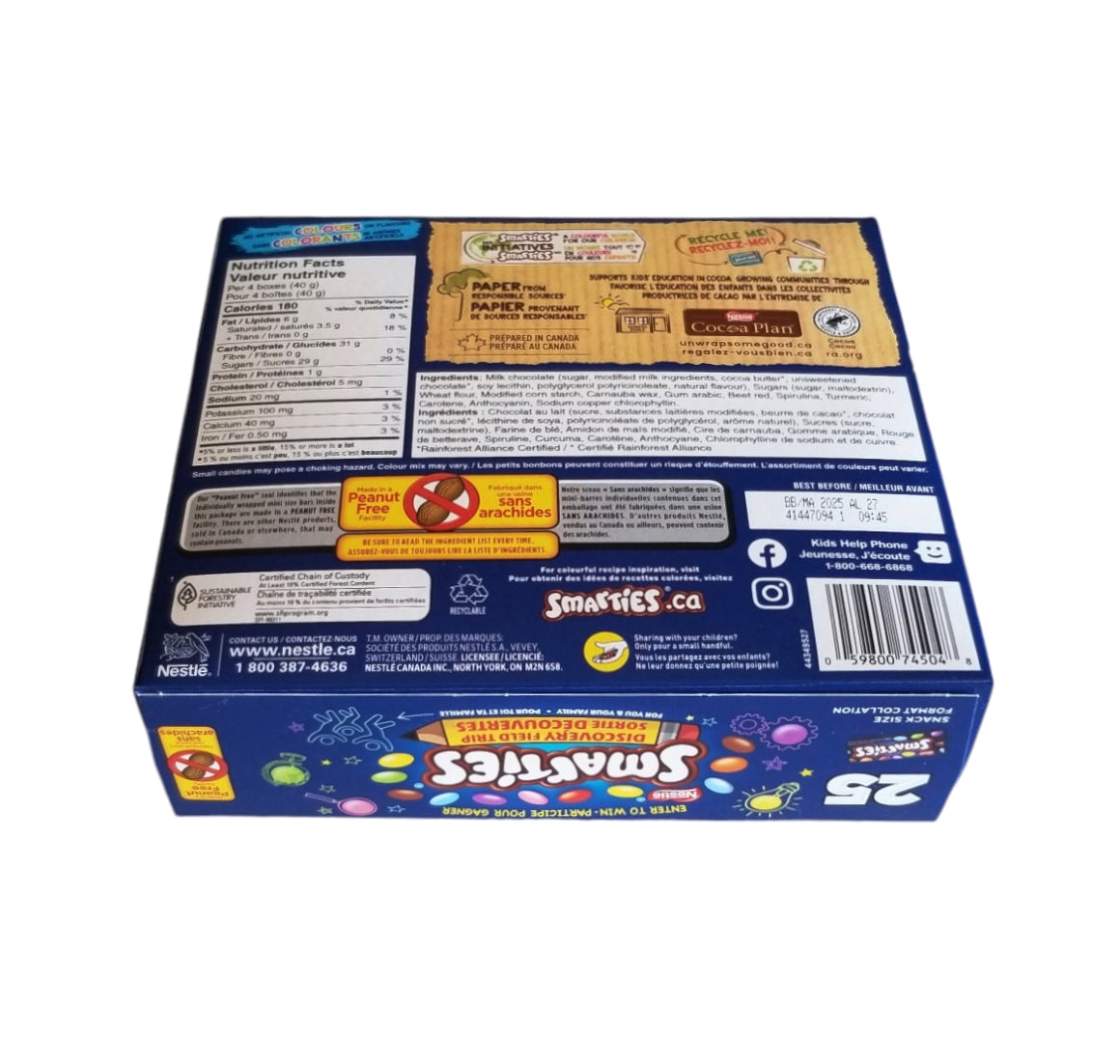 Smarties Chocolates 25 count back