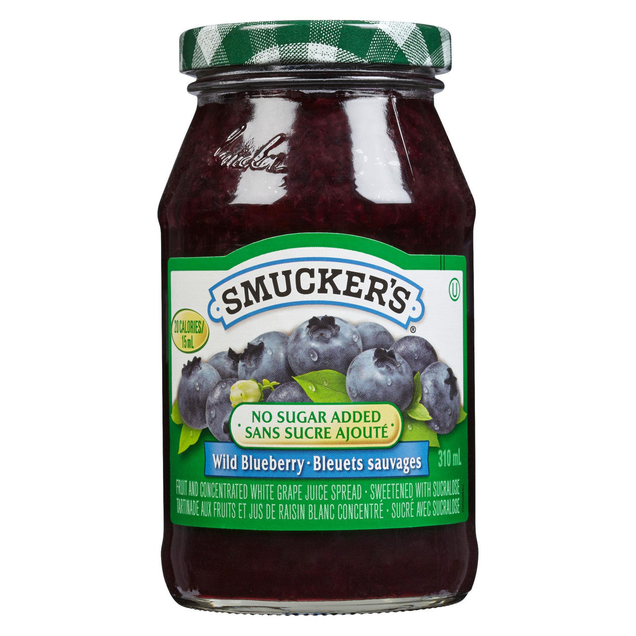 Smucker No Sugar Added Wild Blueberry Jam, 310ml/10 oz., Jar