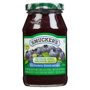 Smucker No Sugar Added Wild Blueberry Jam, 310ml Jar