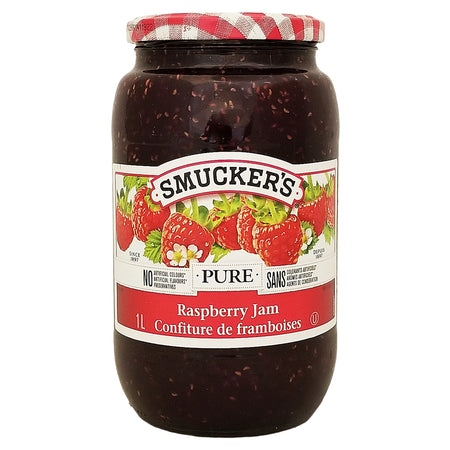 Smucker's Pure Raspberry Jam – Canadian Fruit Spread, 1L (33.8 oz)