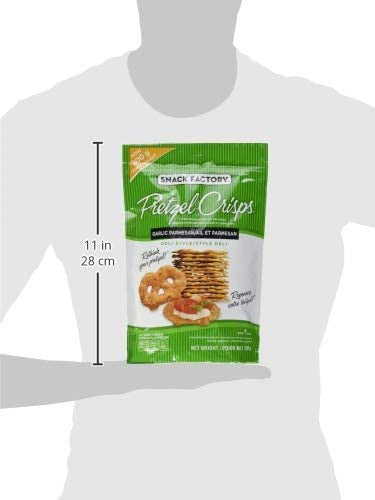 Snack Factory Garlic Parmesan Deli Style Pretzel Crisps, 200g/7 oz. Bag Size