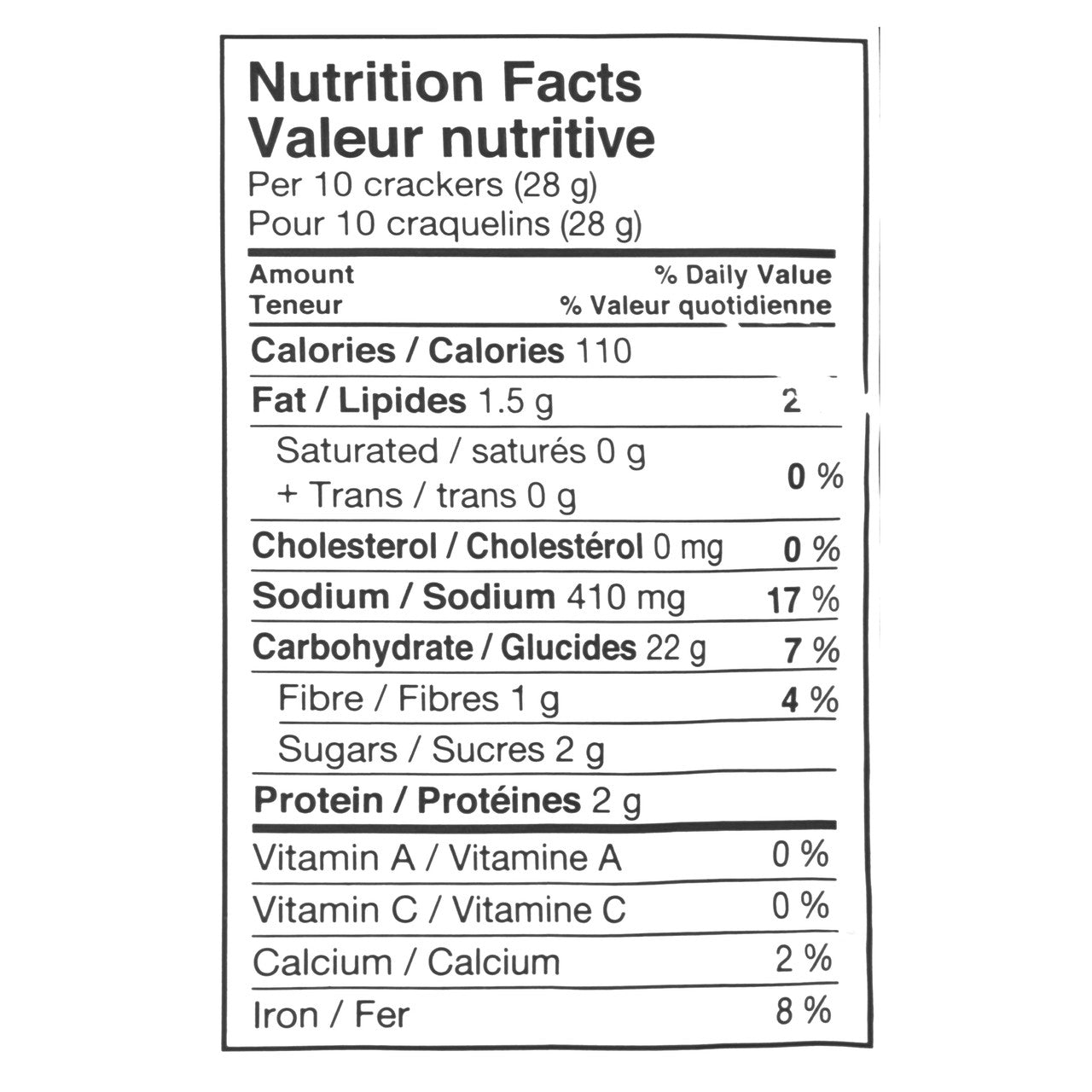 Snack Factory Garlic Parmesan Deli Style Pretzel Crisps, 200g/7 oz. Nutrition Facts