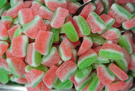 Efrutti Watermelon Wedges Gummy Candy, 100g, picture of watermelon wedges.