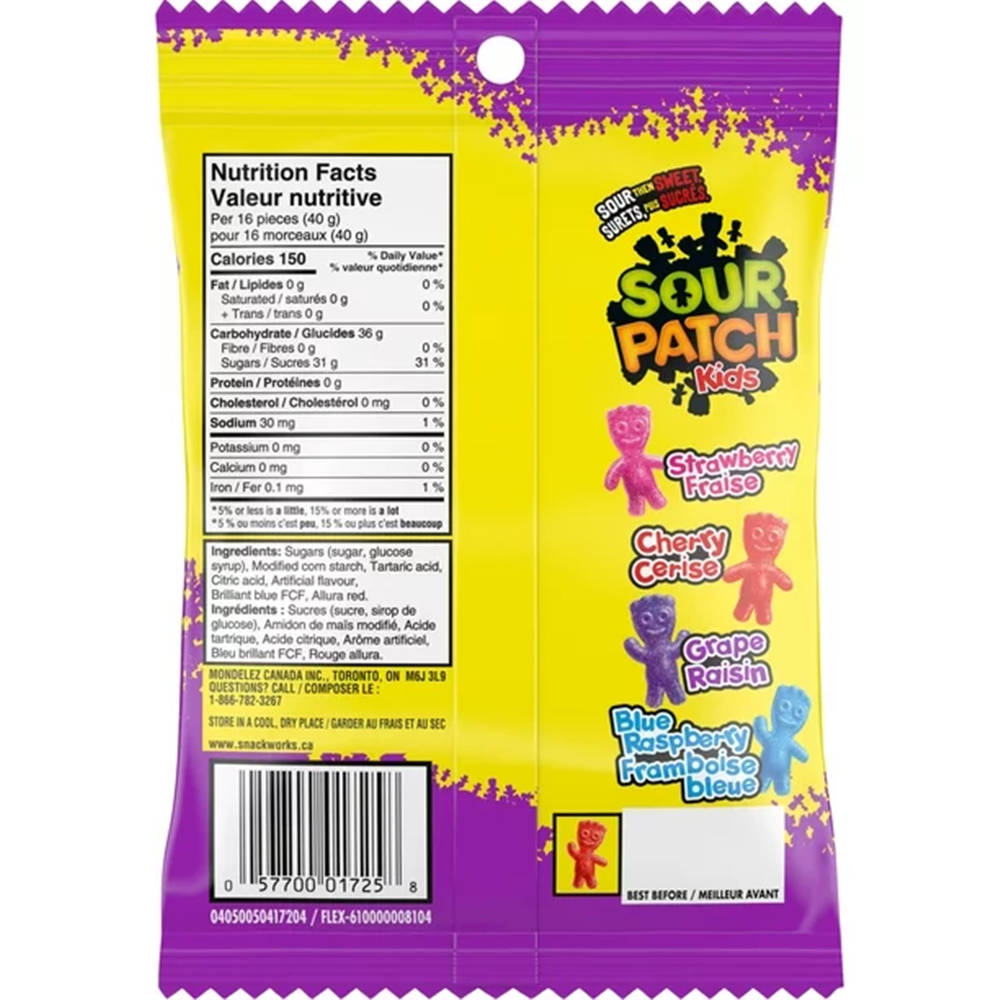 Maynards Sour Patch Kids, Berries, Candy, 150g/5.25 oz., (12pk) {Imported from Canada}