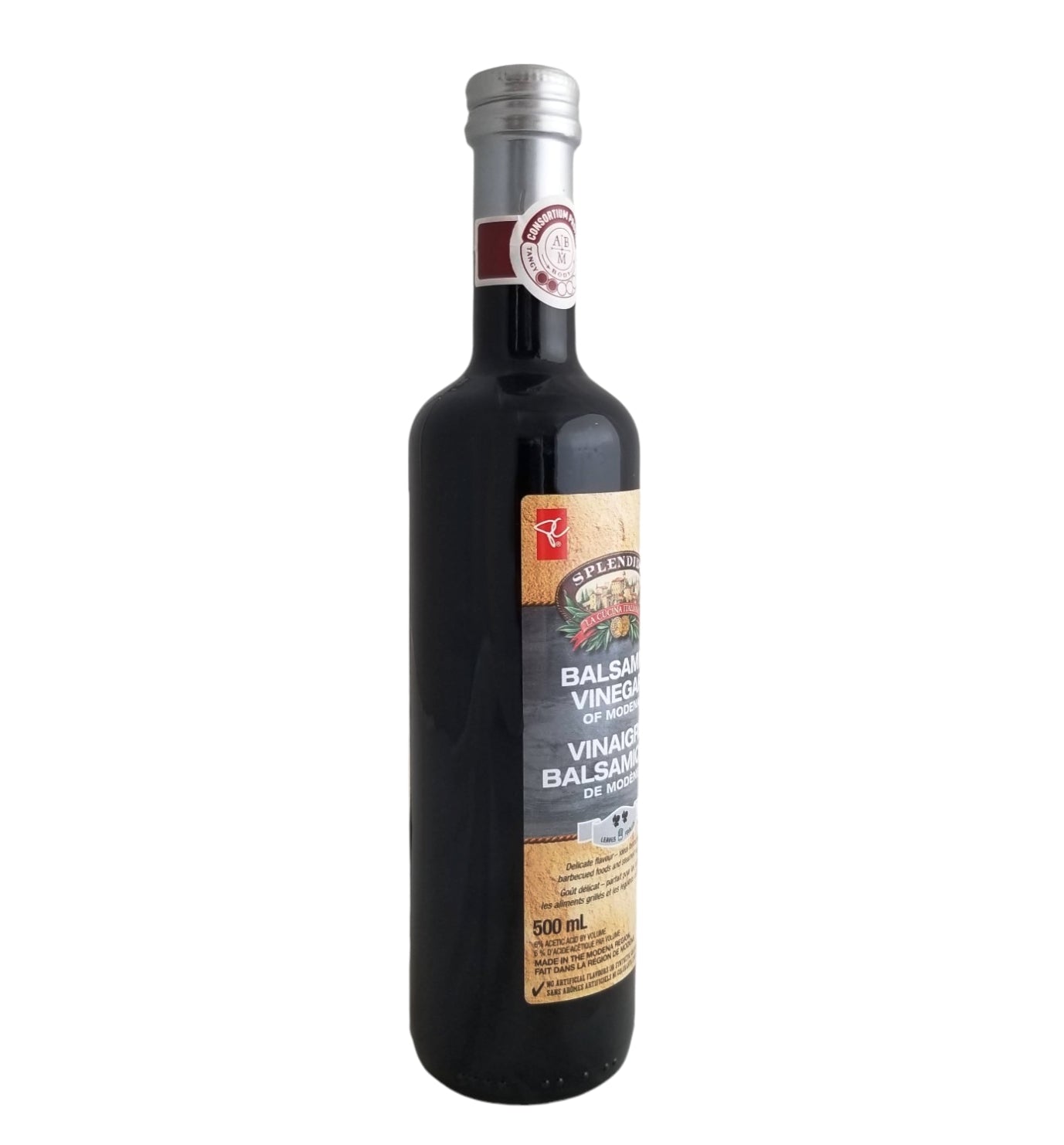 PC Splendido Two Leaf Balsamic Vinegar of Modena Side of Bottle