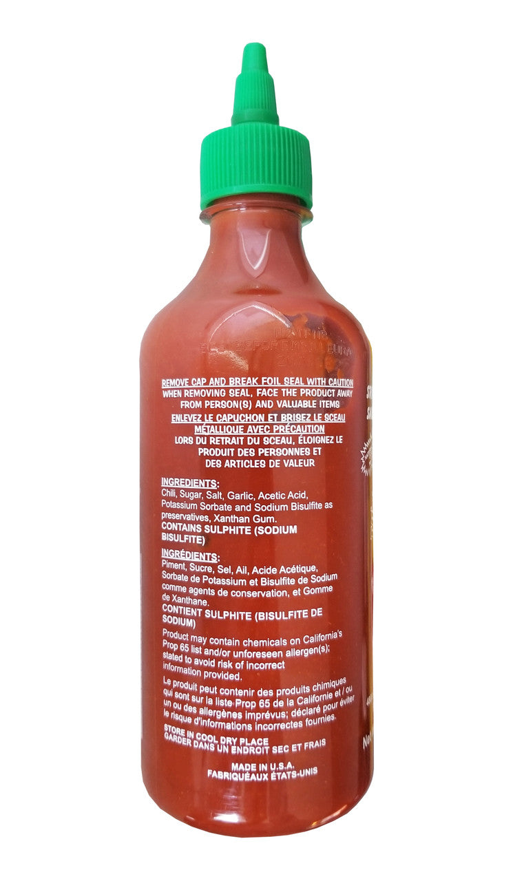 Huy Fong - Sriracha Hot Chili Sauce, 433ml/17 oz., {Imported from Canada}