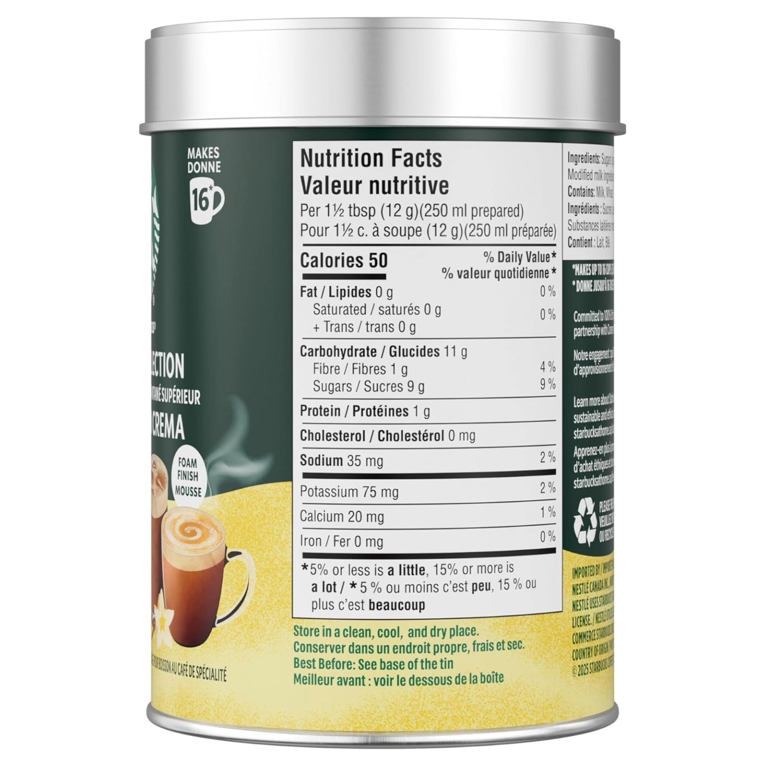 Starbucks Crema Collection Madagascar Vanilla Hot Chocolate Mix 202 g (7.1 oz)