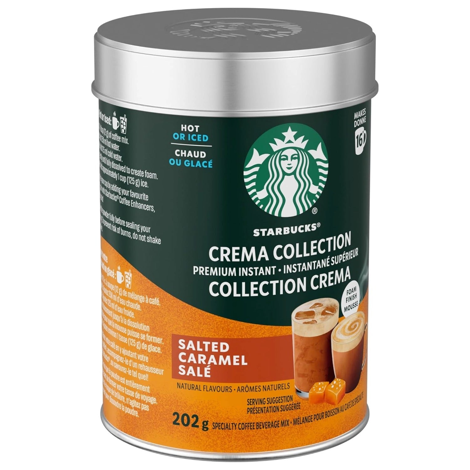 Starbucks Crema Collection Salted Caramel Hot Chocolate 202 g, angled view