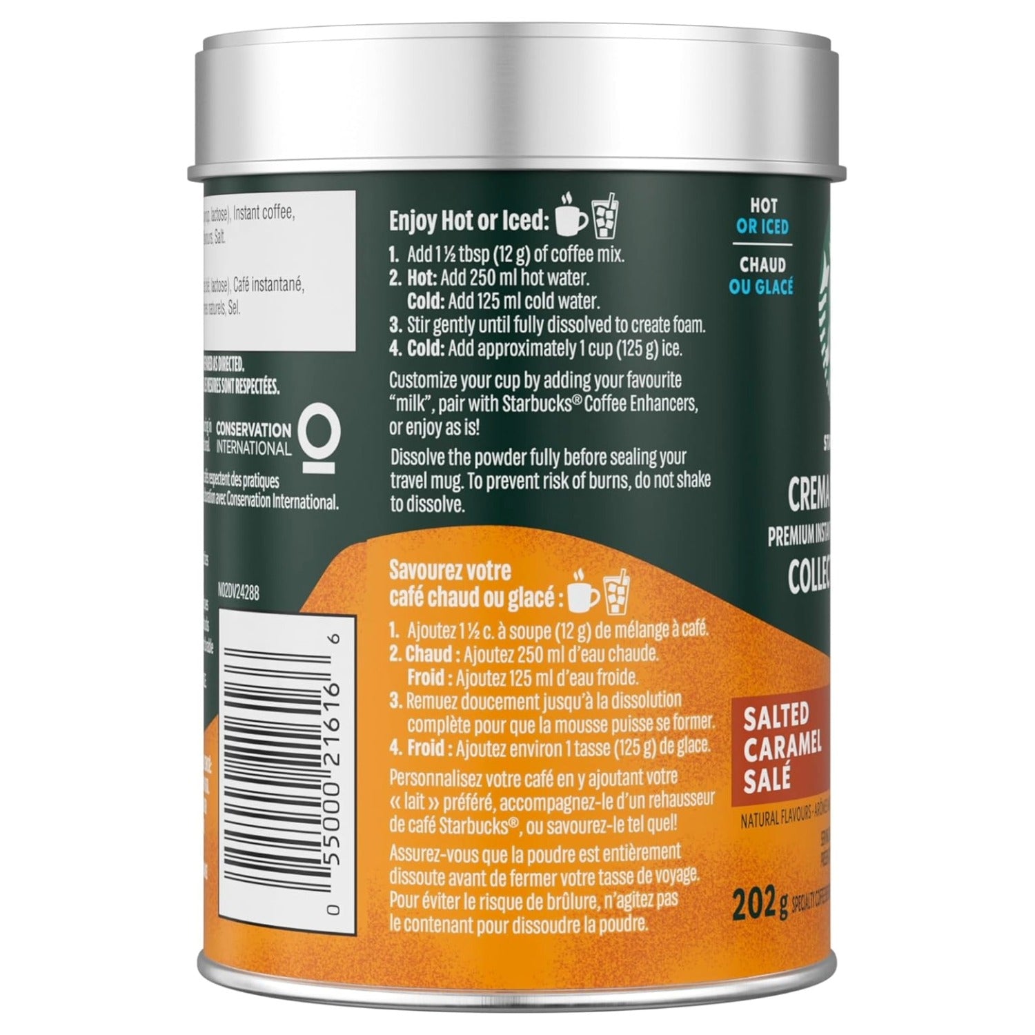 Starbucks Crema Collection Salted Caramel Hot Chocolate Mix 202 g UPC barcode