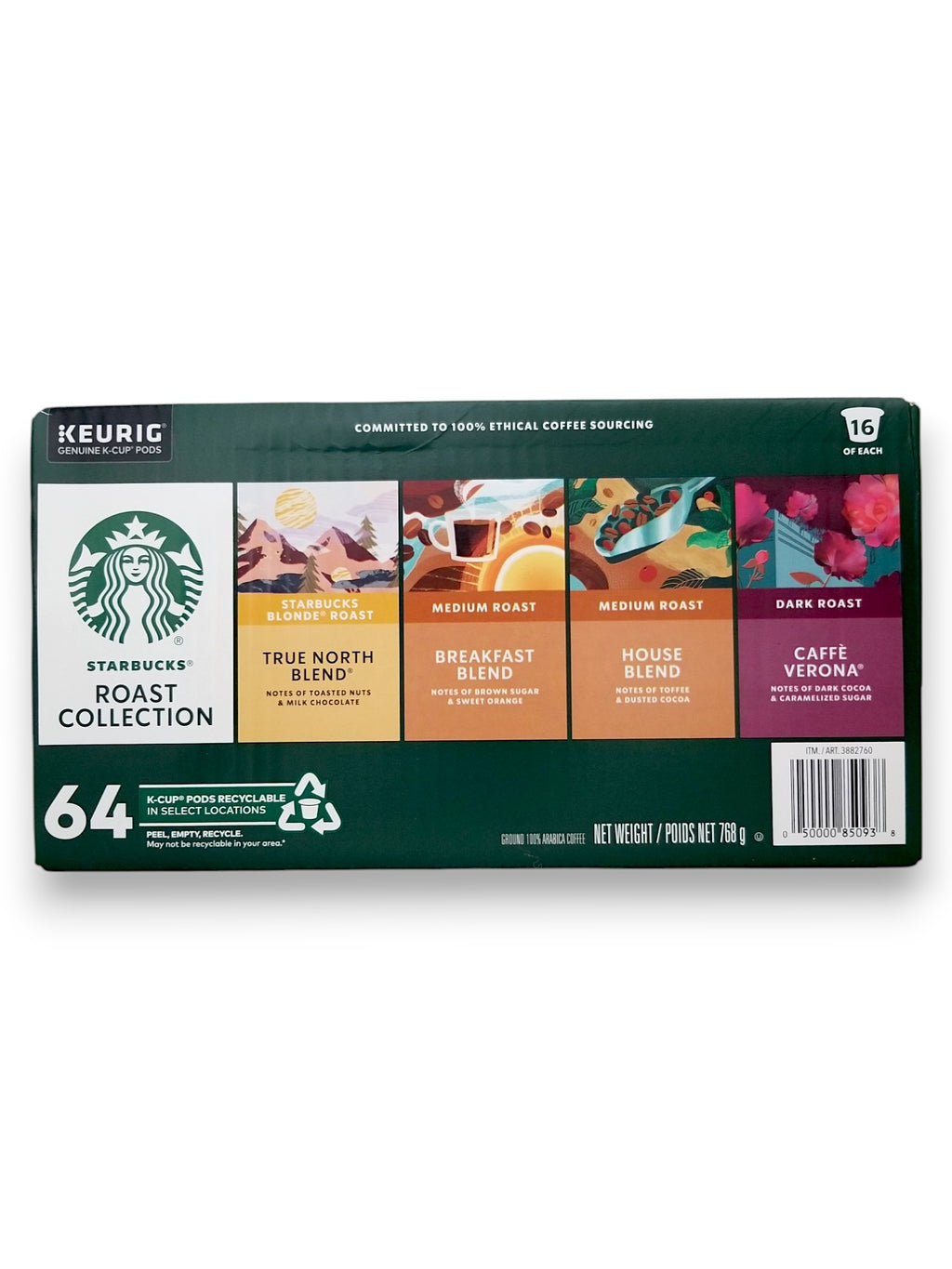 Starbucks Roast Collection K-CUP Pods Coffee, 64 Count, 768g/1.7 lb. - Front