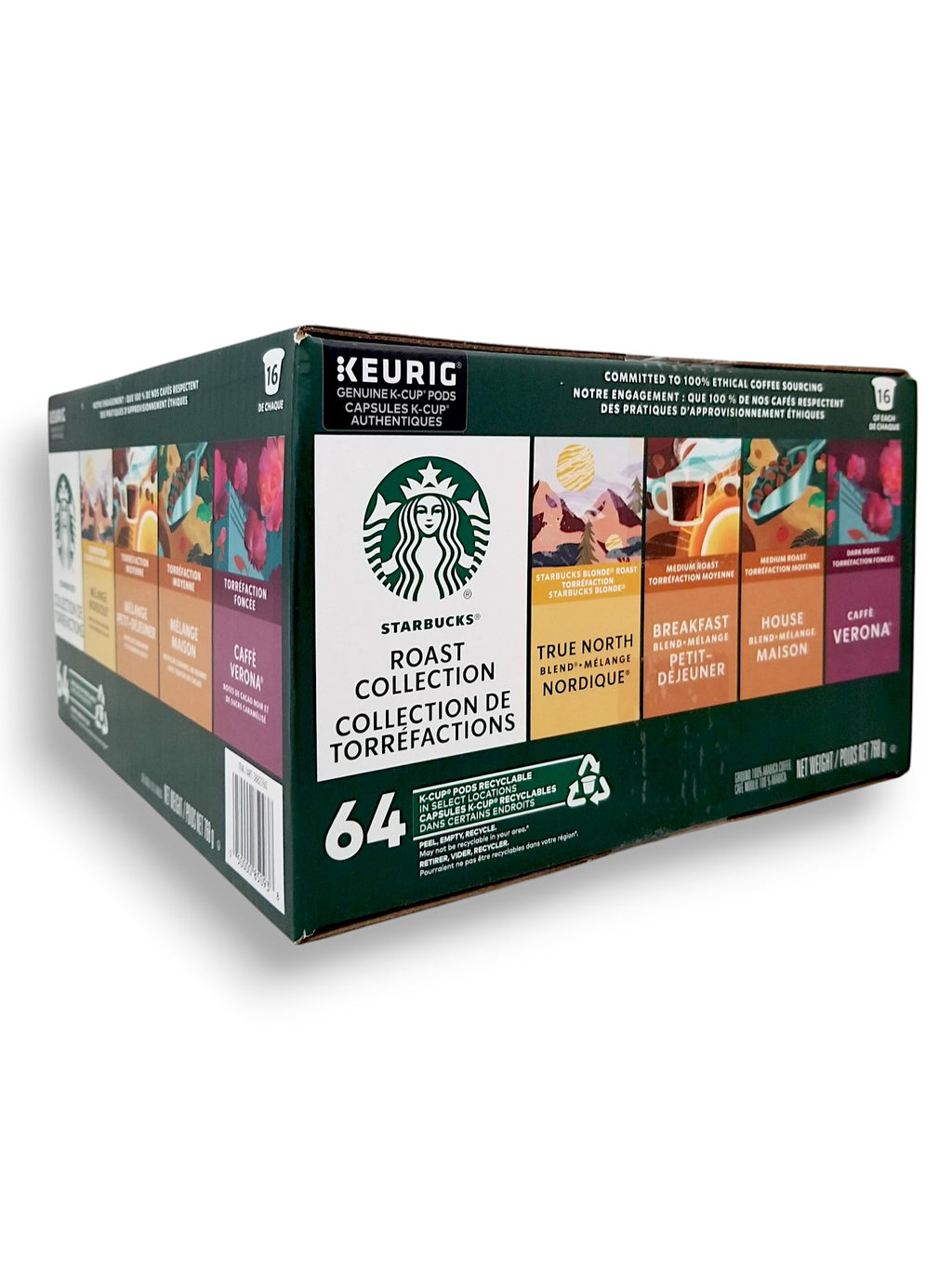 Starbucks Roast Collection K-CUP Pods Coffee, 64 Count, 768g/1.7 lb. - Left Side