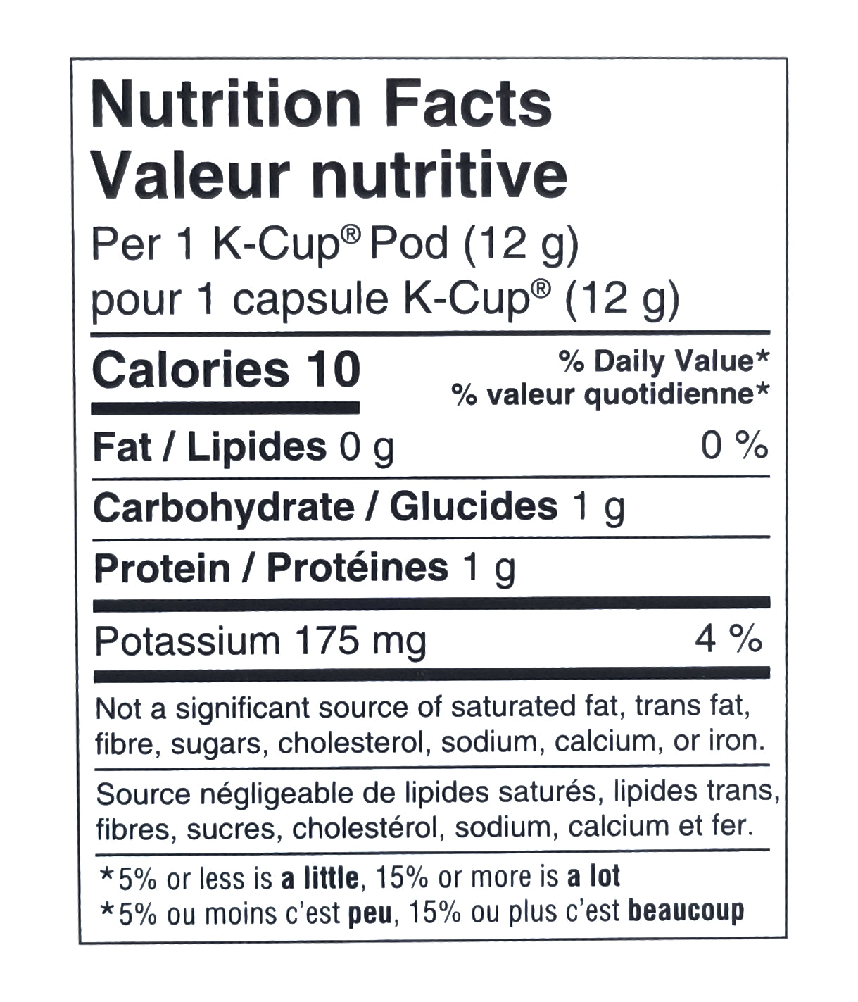 Starbucks Caffe Verona Dark Roast Coffee, K-Cups, 54 Count, 648g/22.8oz Box Nutrition Facts