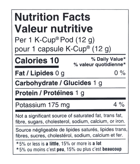 Starbucks Caffe Verona Dark Roast Coffee, K-Cups, 54 Count, 648g/22.8oz Box Nutrition Facts