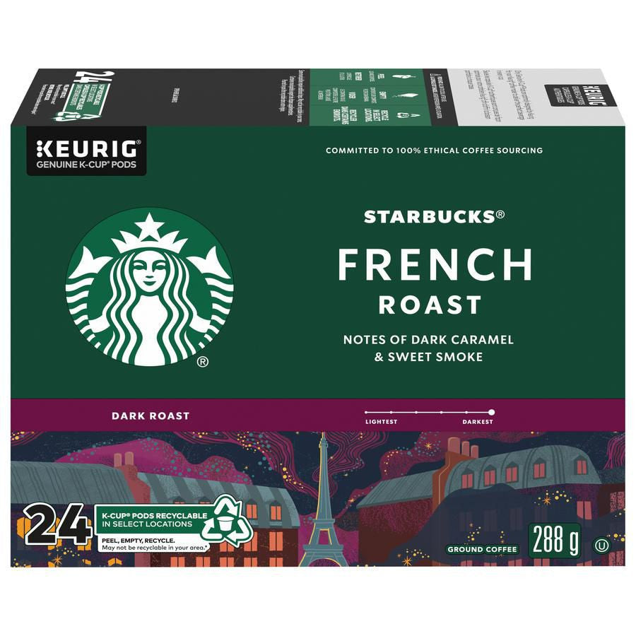 Starbucks French Roast Coffee K-Cups, 24 Count Box