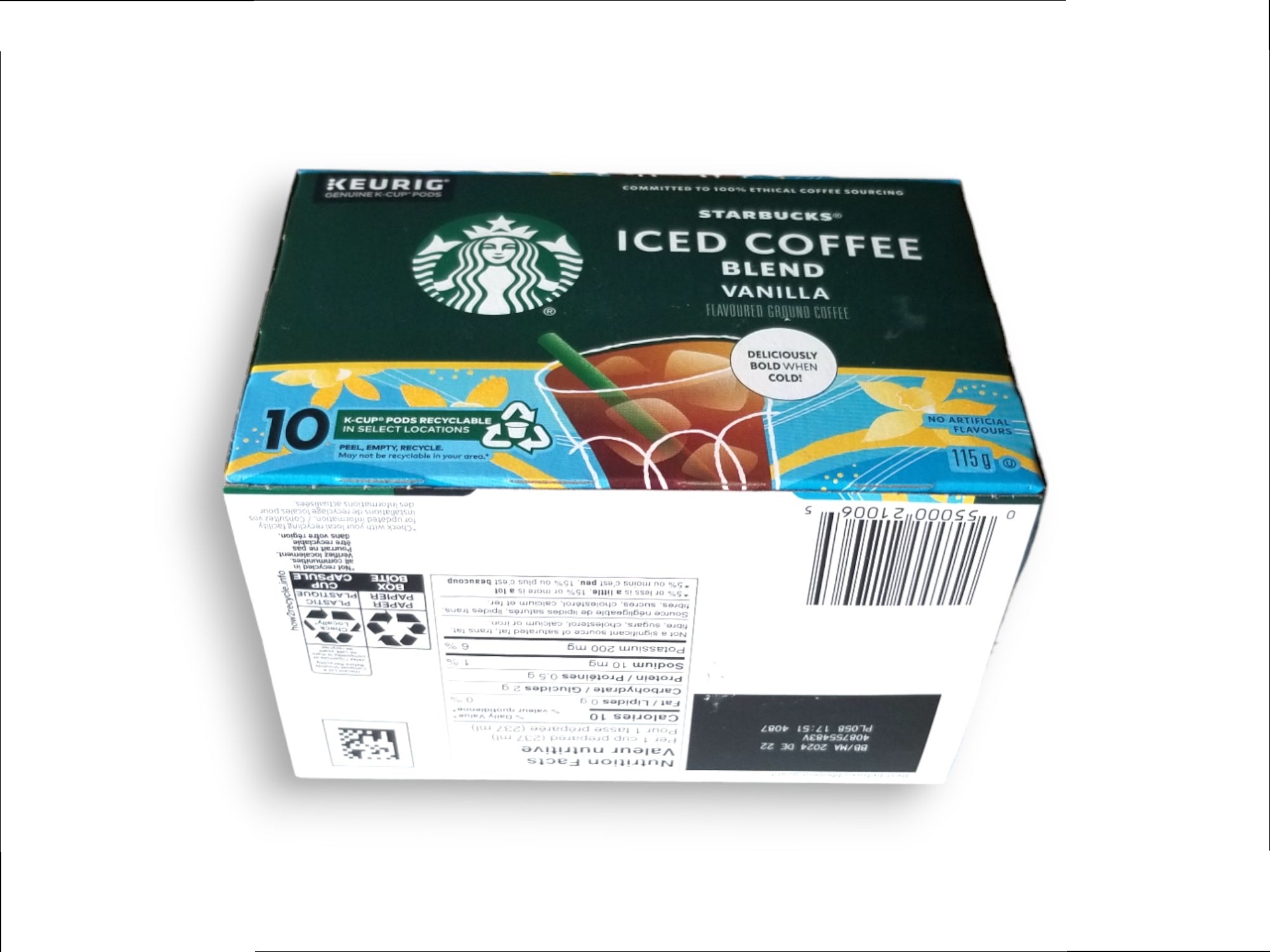 Starbucks Iced Coffee Vanilla, upc label