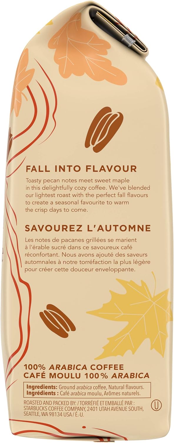 Starbucks Maple Pecan Flavored Ground Coffee, 311g/10.9 oz Bag Right Side