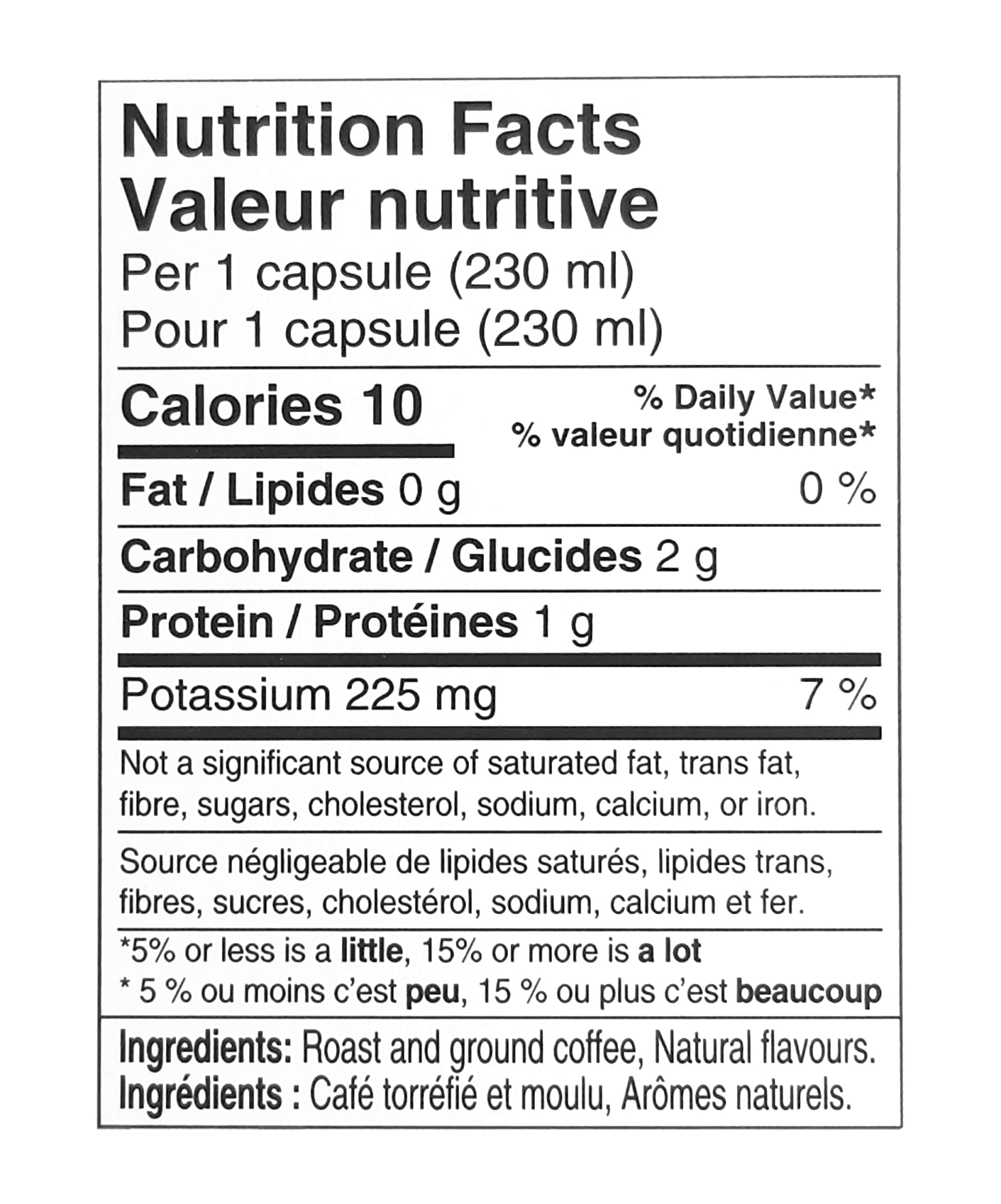 Starbucks Pumpkin Spice Coffee Nespresso nutrition facts