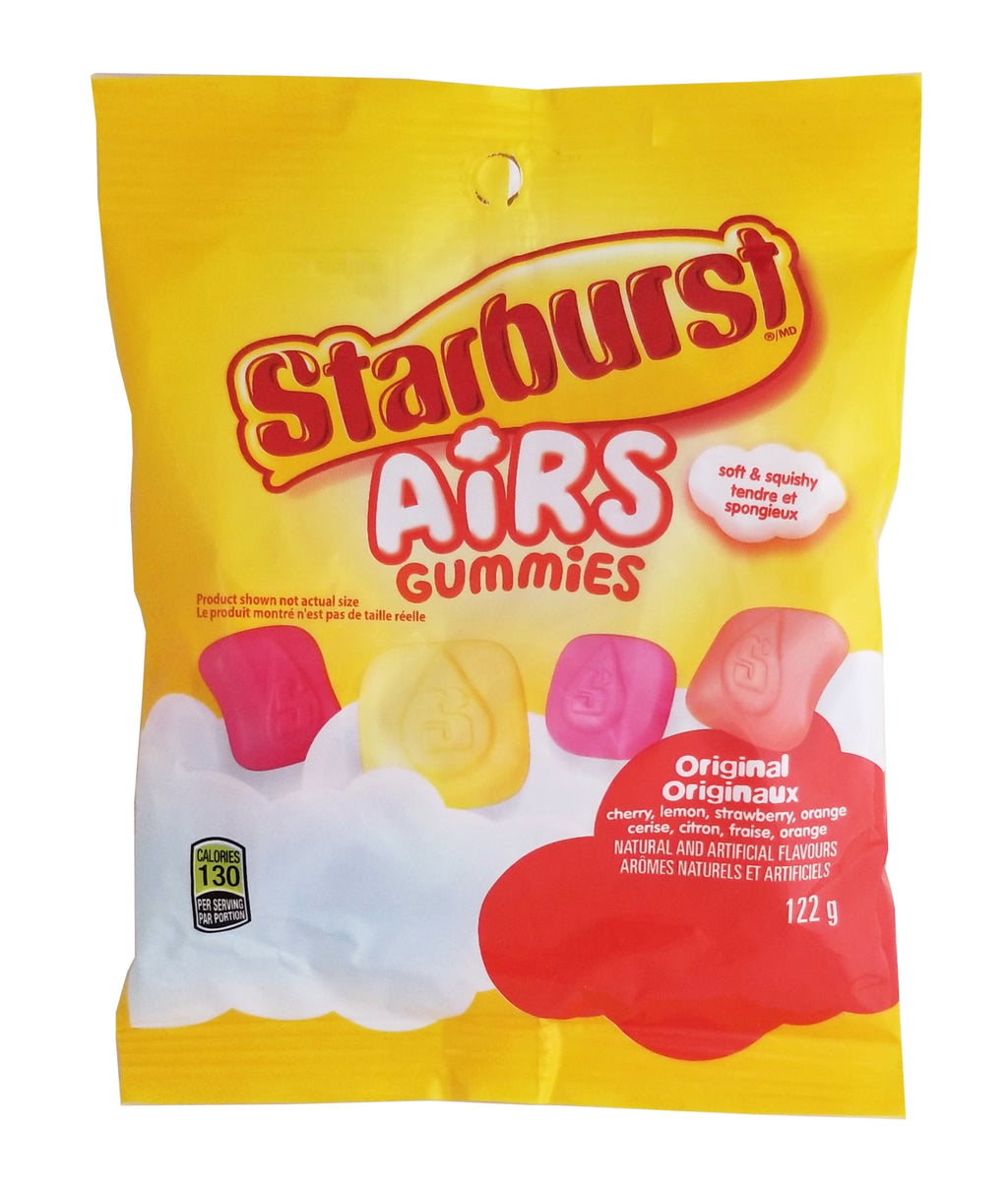 Starburst Airs Gummies Original Flavors, Cherry, Lemon, Strawberry & Orange, 122g/4 oz Bag